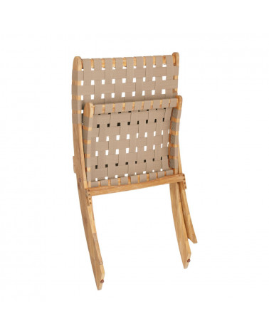 Chabeli acacia wood folding chair in acacia wood and beige cord FSC 100%