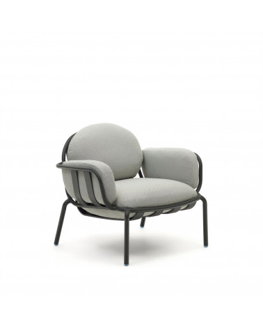 Joncols outdoor aluminium armchair with a powder coated grey finish