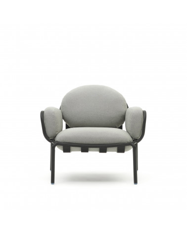 Joncols outdoor aluminium armchair with a powder coated grey finish