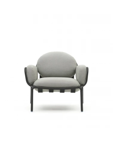 Joncols outdoor aluminium armchair with a powder coated grey finish