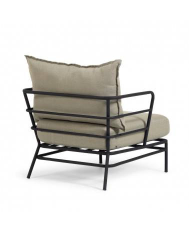 Mareluz black steel armchair