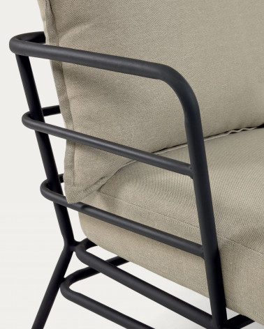 Mareluz black steel armchair