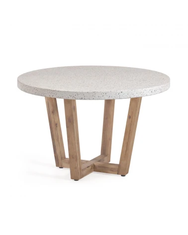 Shanelle round table for two in white terrazzo Ă 120 cm