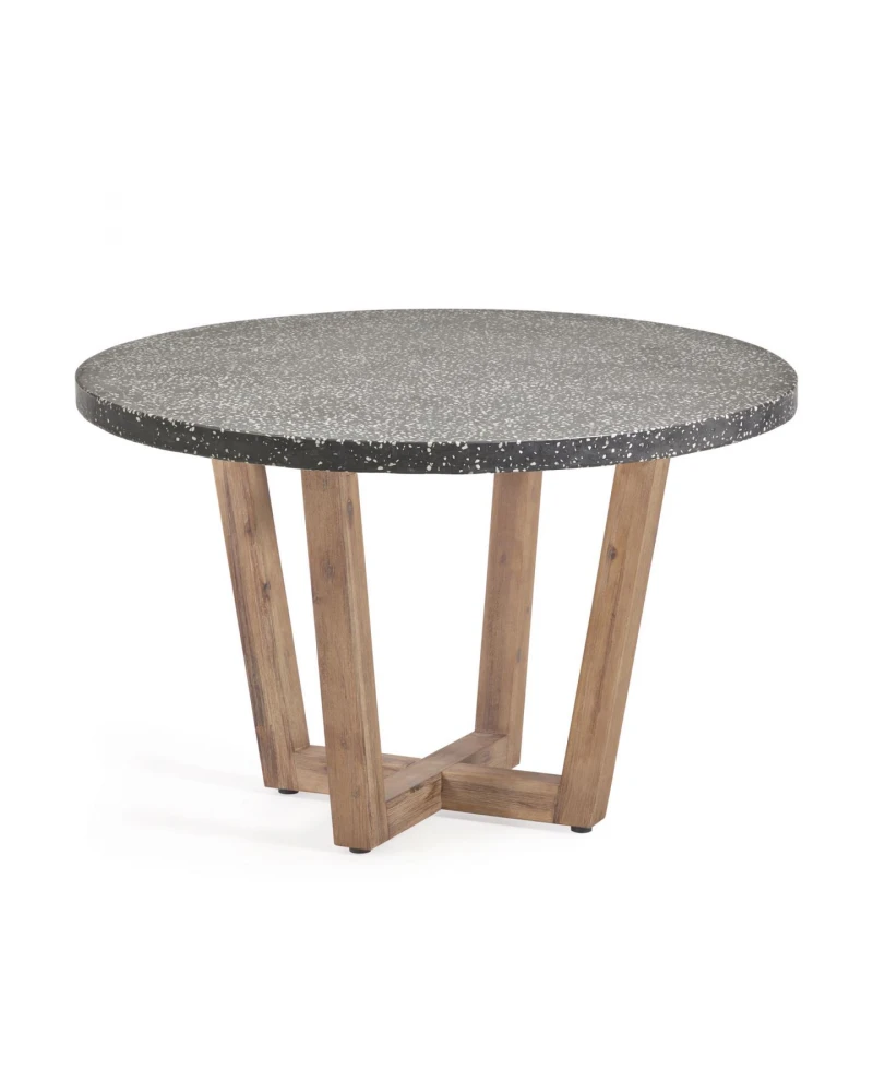 Shanelle round table for two in black terrazzo Ă 120 cm