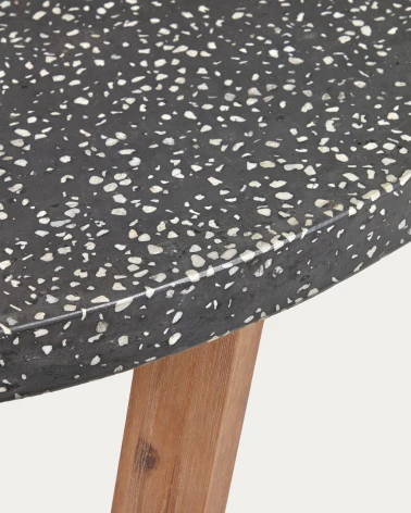 Shanelle round table for two in black terrazzo Ă 120 cm