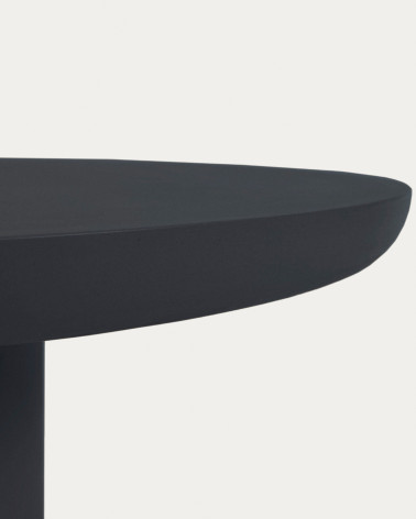 Taimi round outdoor table made of concrete with black finish Ă 110 cm