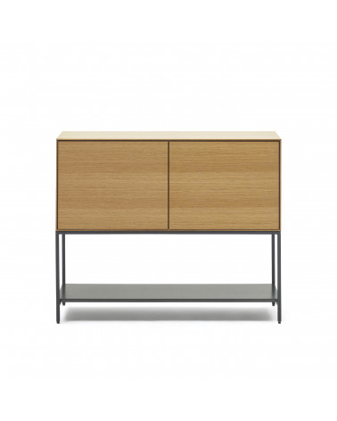 Vedrana 2 door sideboard in oak veneer with steel legs, 97.5 x 80 cm