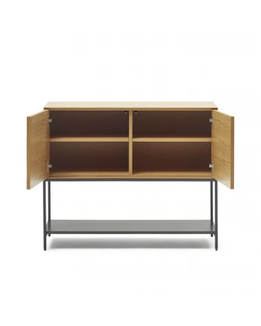 Vedrana 2 door sideboard in oak veneer with steel legs, 97.5 x 80 cm