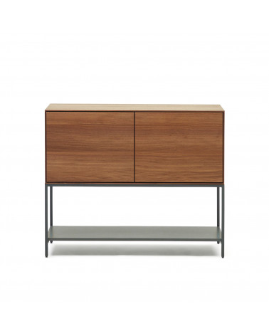 Vedrana 2 door sideboard in walnut veneer with steel legs, 97.5 x 80 cm