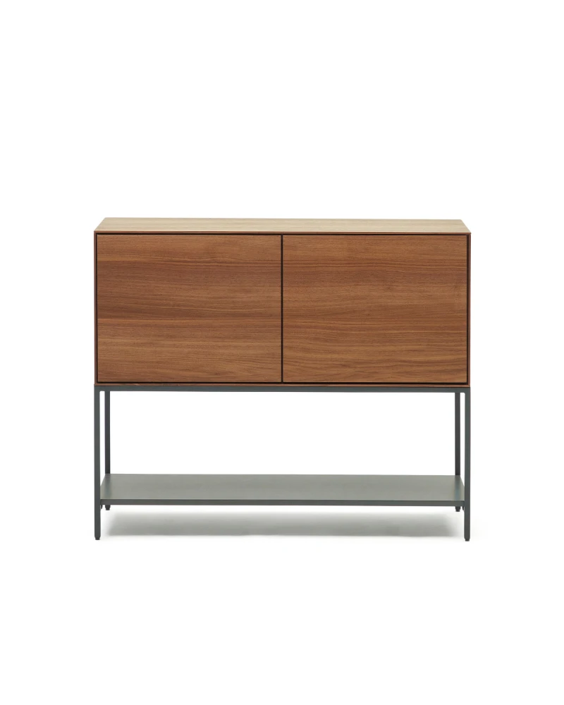 Vedrana 2 door sideboard in walnut veneer with steel legs, 97.5 x 80 cm