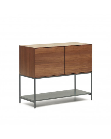 Vedrana 2 door sideboard in walnut veneer with steel legs, 97.5 x 80 cm