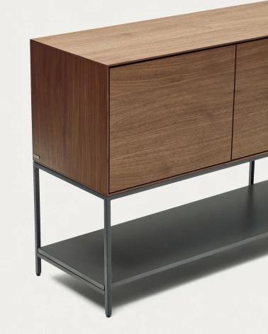 Vedrana 2 door sideboard in walnut veneer with steel legs, 97.5 x 80 cm