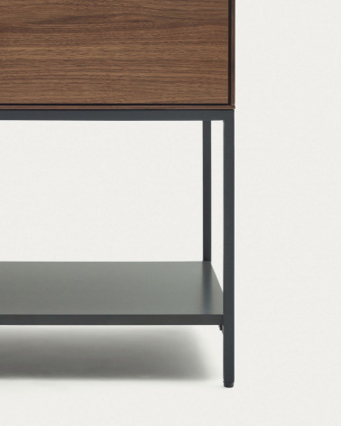 Vedrana 2 door sideboard in walnut veneer with steel legs, 97.5 x 80 cm