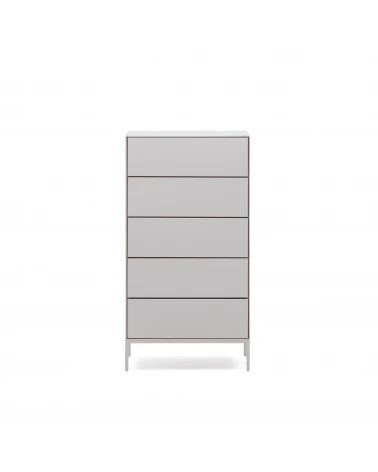 Vedrana 5-drawer chest of drawers white lacquered MDF 60 x 114 cm