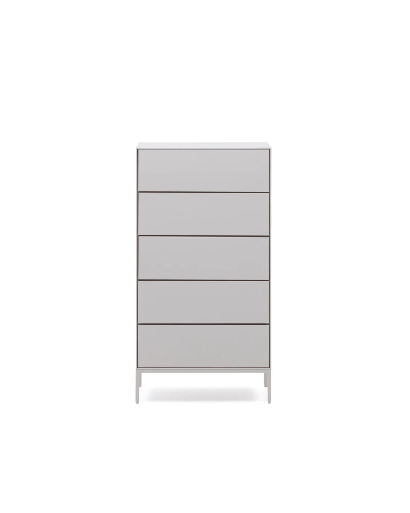 Vedrana 5-drawer chest of drawers white lacquered MDF 60 x 114 cm