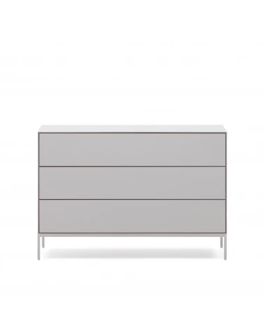 Vedrana 3-drawer chest of drawers white lacquered MDF 110 x 75 cm