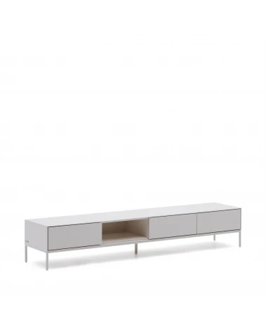 Vedrana TV 3-drawer cabinet white lacquered MDF 195 x 35 cm