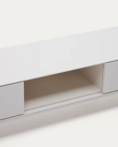 Vedrana TV 3-drawer cabinet white lacquered MDF 195 x 35 cm