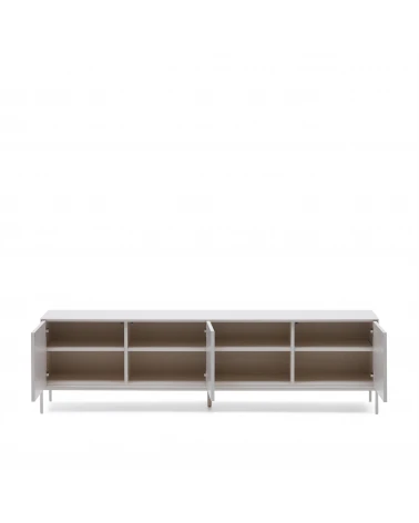 Vedrana TV 3-door cabinet white lacquered MDF 195 x 55 cm