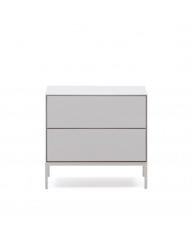 Vedrana two-drawer bedside table white lacquered MDF 60 x 55 cm