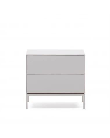 Vedrana two-drawer bedside table white lacquered MDF 60 x 55 cm