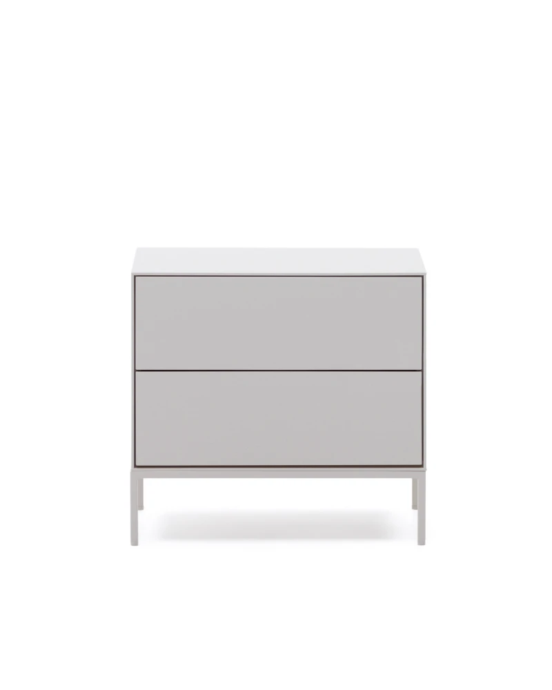 Vedrana two-drawer bedside table white lacquered MDF 60 x 55 cm