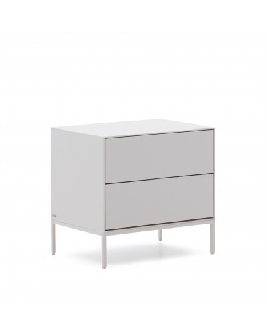 Vedrana two-drawer bedside table white lacquered MDF 60 x 55 cm