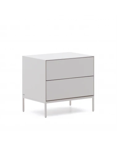 Vedrana two-drawer bedside table white lacquered MDF 60 x 55 cm