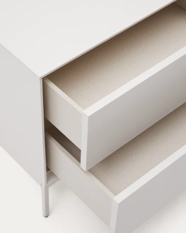 Vedrana two-drawer bedside table white lacquered MDF 60 x 55 cm