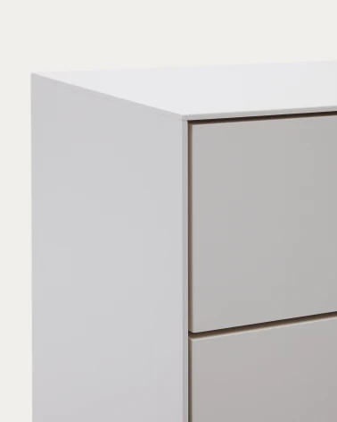 Vedrana two-drawer bedside table white lacquered MDF 60 x 55 cm