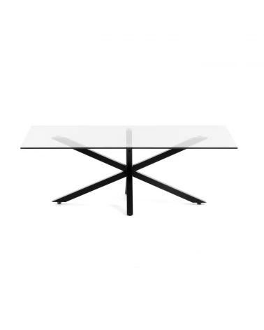 Argo coffee table glass black legs 130 x 70 cm