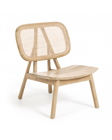 Nadra solid teak wood and rattan armchair