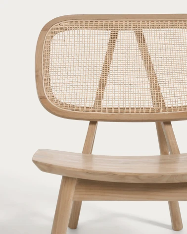 Nadra solid teak wood and rattan armchair