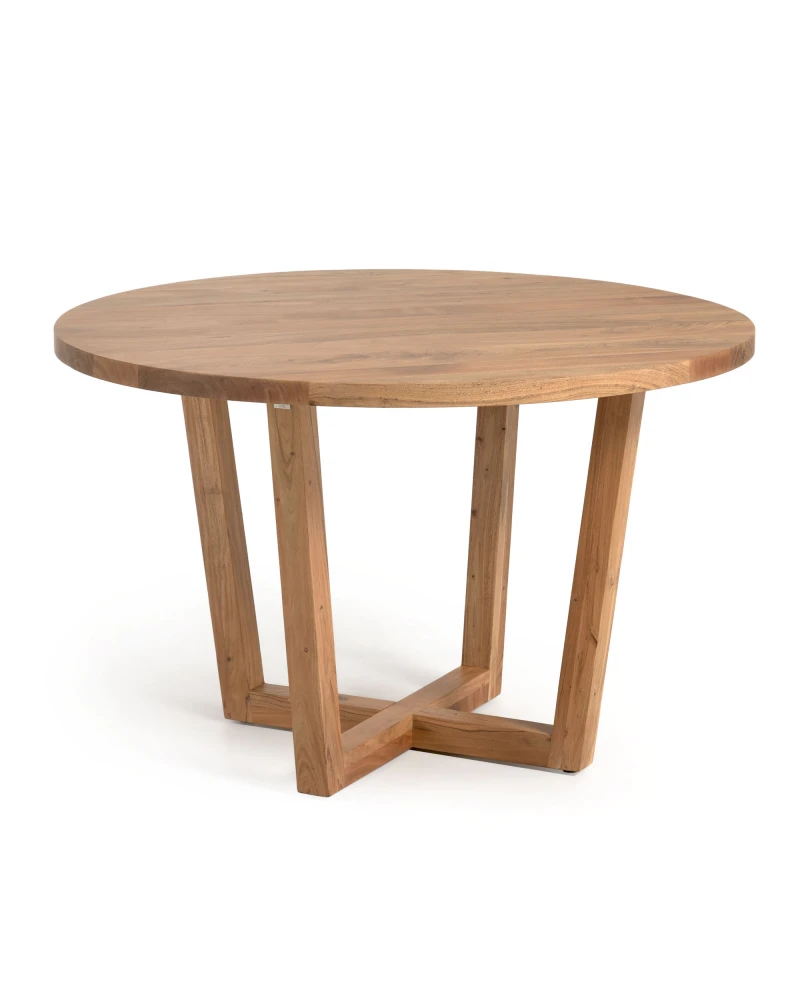 Nahla round table made from solid acacia wood with natural finish Ă 120 cm