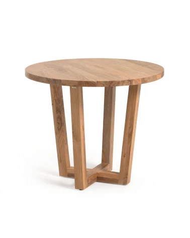 Nahla round table made from solid acacia wood with natural finish Ă 90 cm