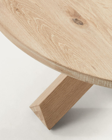 Lotus wood coffee table in solid oak wood, Ă 65 cm