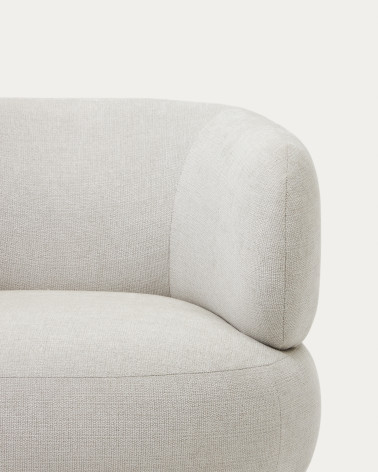 Luisa armchair in pearl with solid beech wood legs