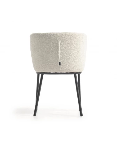 Ciselia chair with white fleece and black metal