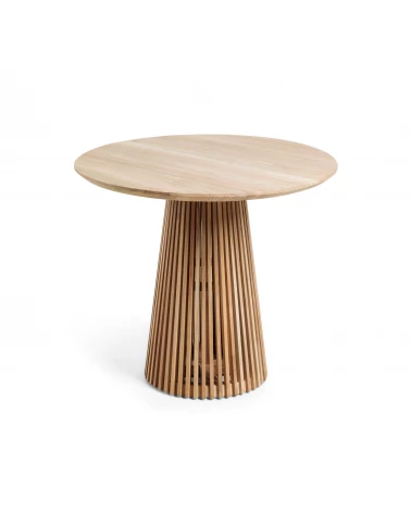 Jeanette round solid teak wood table, Ø 90 cm