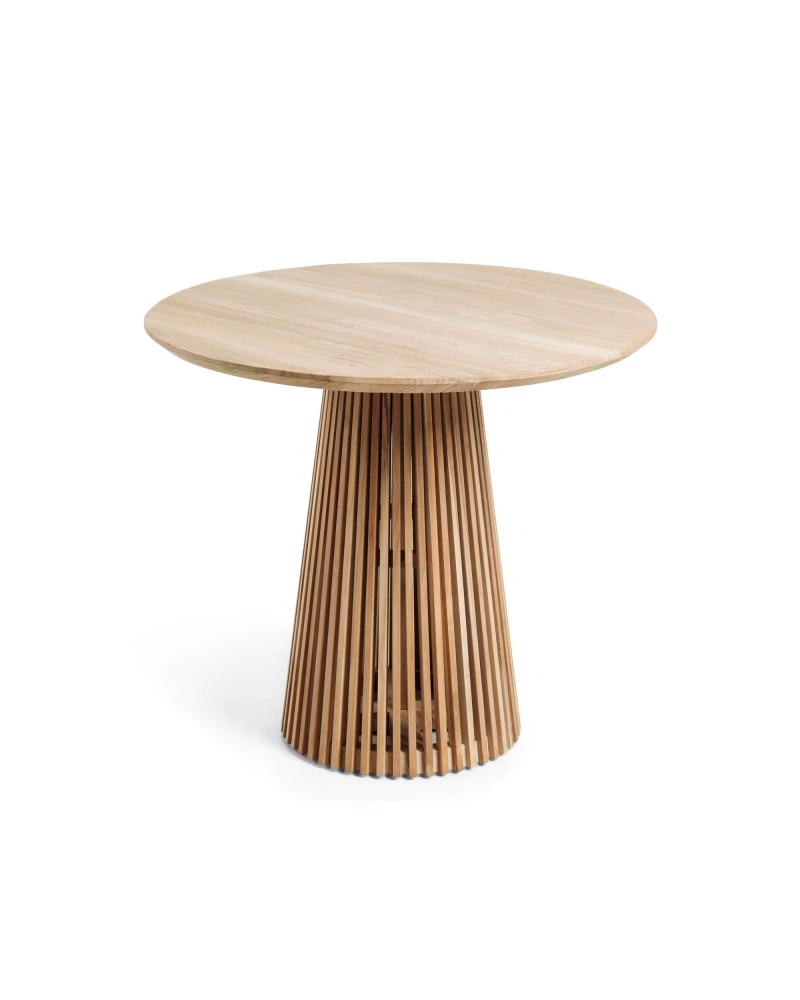 Jeanette round solid teak wood table, Ø 90 cm