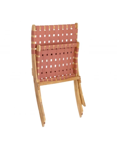 Chabeli acacia wood folding chair with terracotta cord FSC 100%