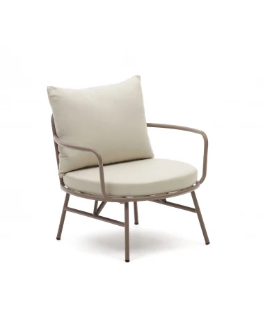 Bramant steel armchair with mauve finish