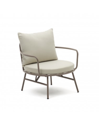 Bramant steel armchair with mauve finish