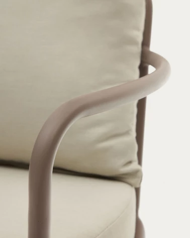 Bramant steel armchair with mauve finish