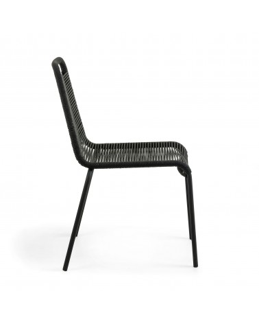 Lambton stackable chair in black rope steel with black finish