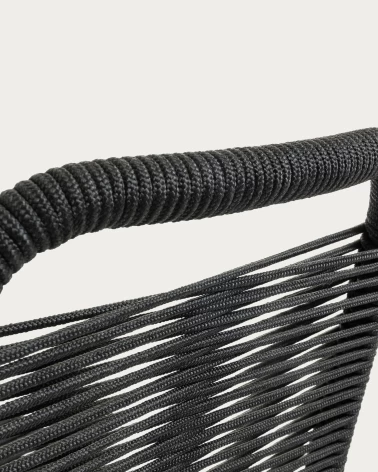 Lambton stackable chair in black rope steel with black finish