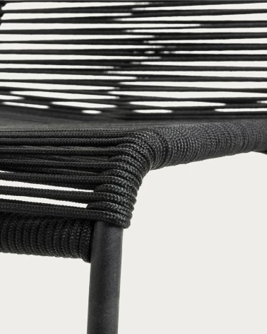 Lambton stackable chair in black rope steel with black finish