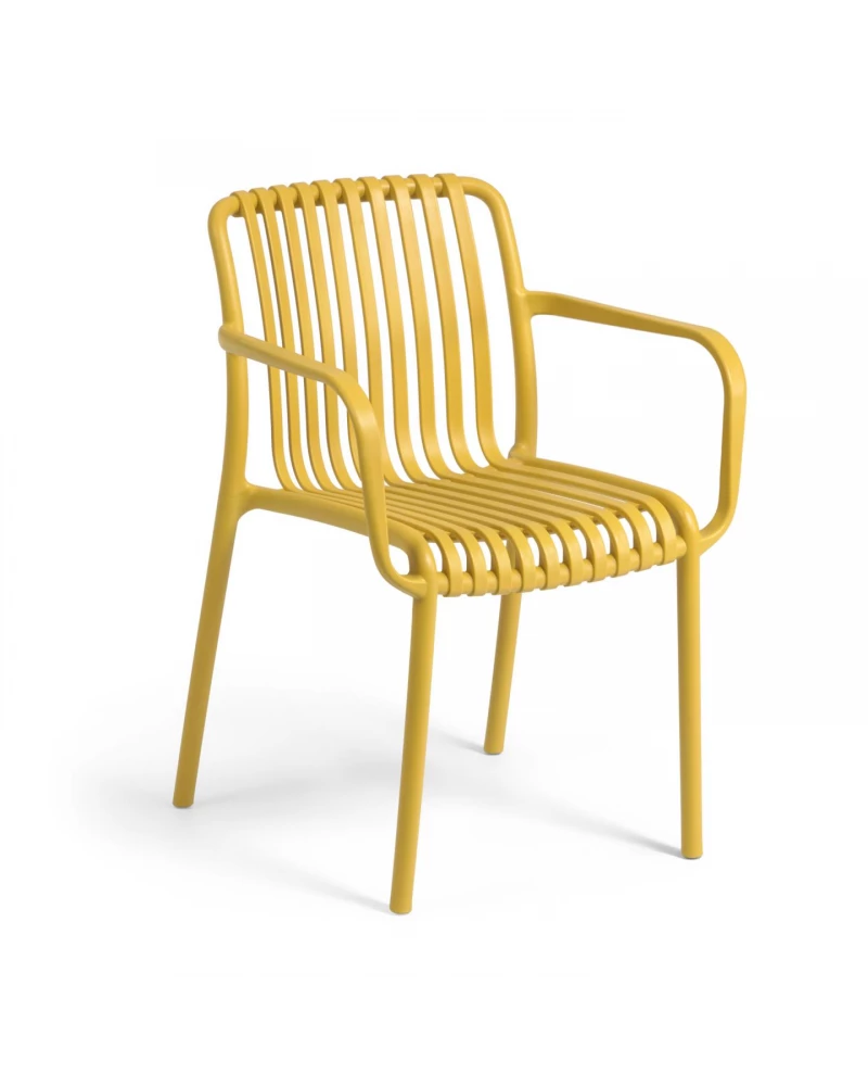 Isabellini stackable outdoor chair in yellow