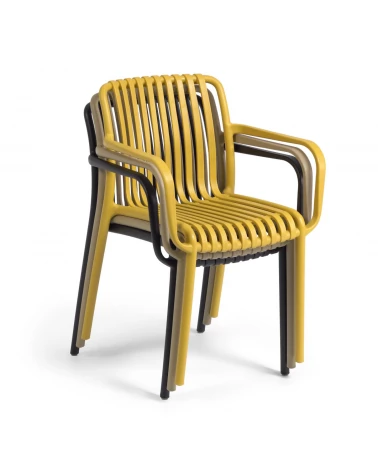 Isabellini stackable outdoor chair in yellow