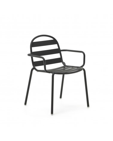 Joncols stackable outdoor aluminium chair with a powder coated grey finish